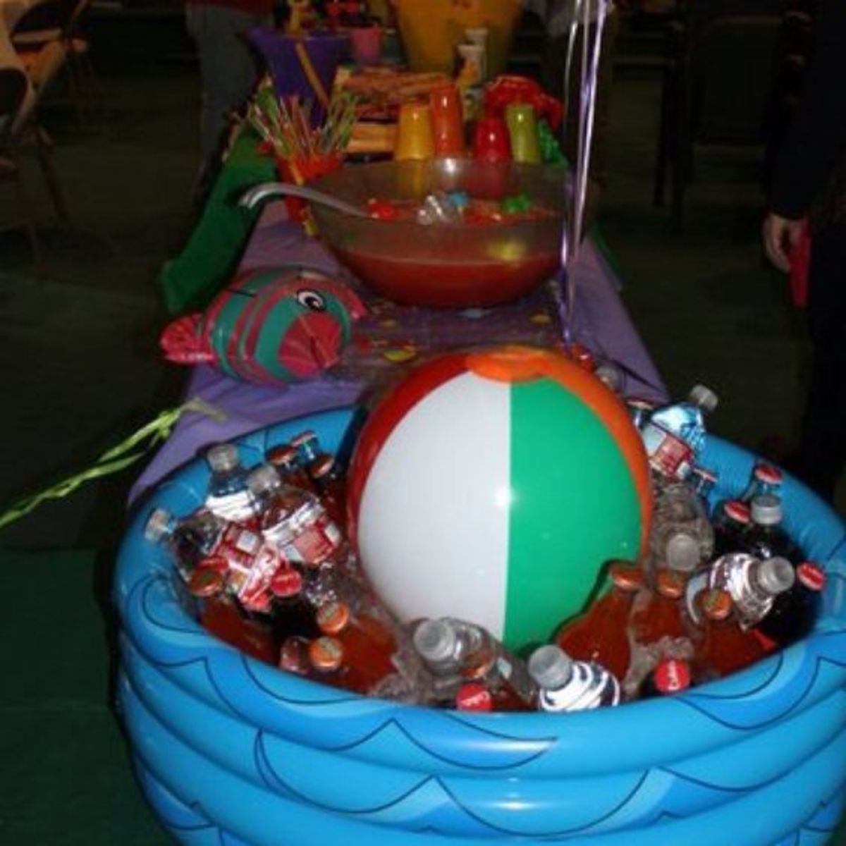 blow up baby pool and beach ball to ice down the drinks!!Beach Babyshower- the Food