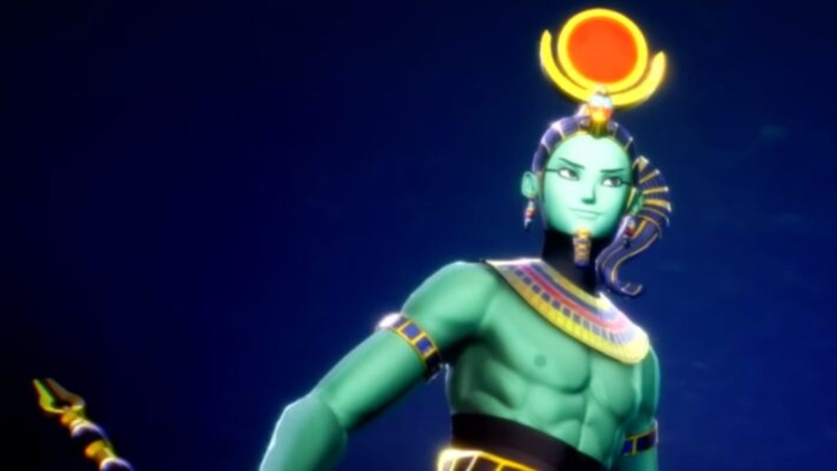 Khonsu's appearance in the video game, Shin Megami Tensei V. This is culturally “accurate” as Egyptian mythology described the moon god as youthful and with a side-lock of hair.