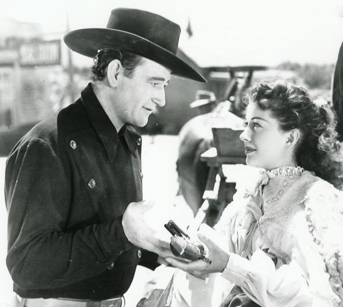 John Wayne and Gail Russell from "Wake of the Red Witch." 