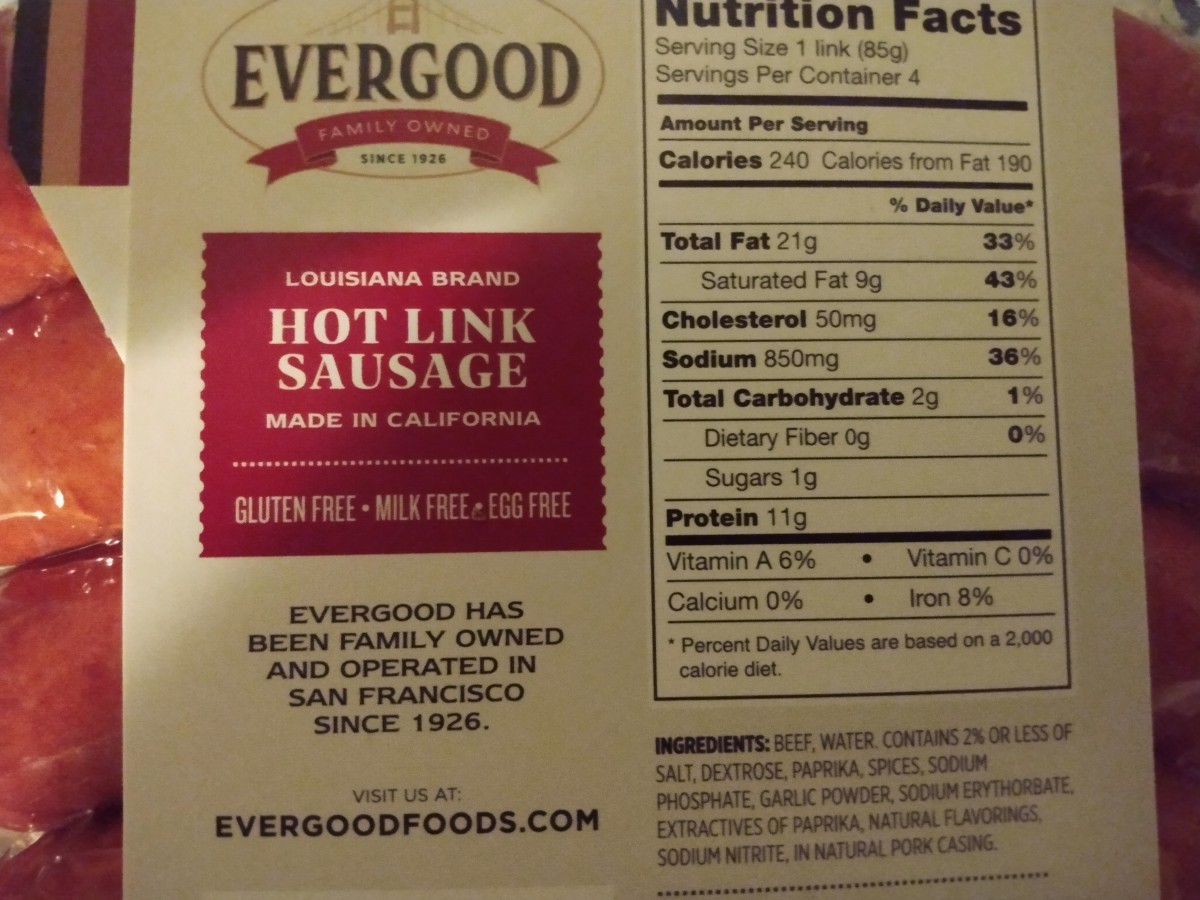 Here is the nutrition facts label on the packaging.