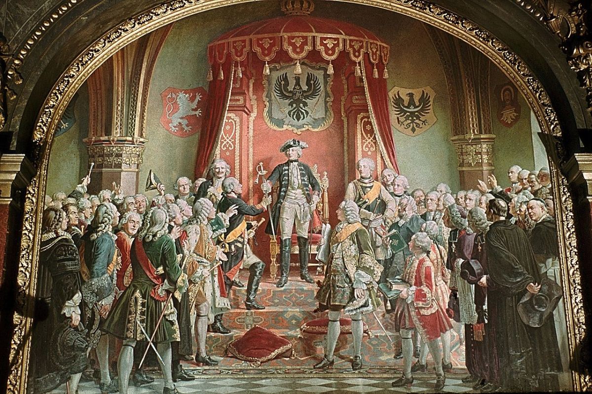 Frederick receiving the pledge of the Silesian Estates