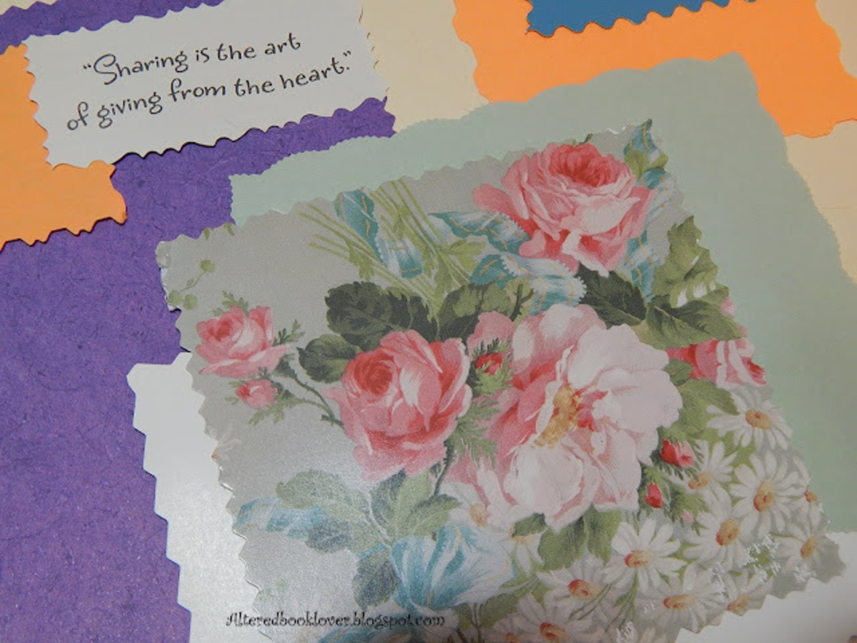 You can use decorative scissors to create elements for your altered books. Get some tips and ideas here.