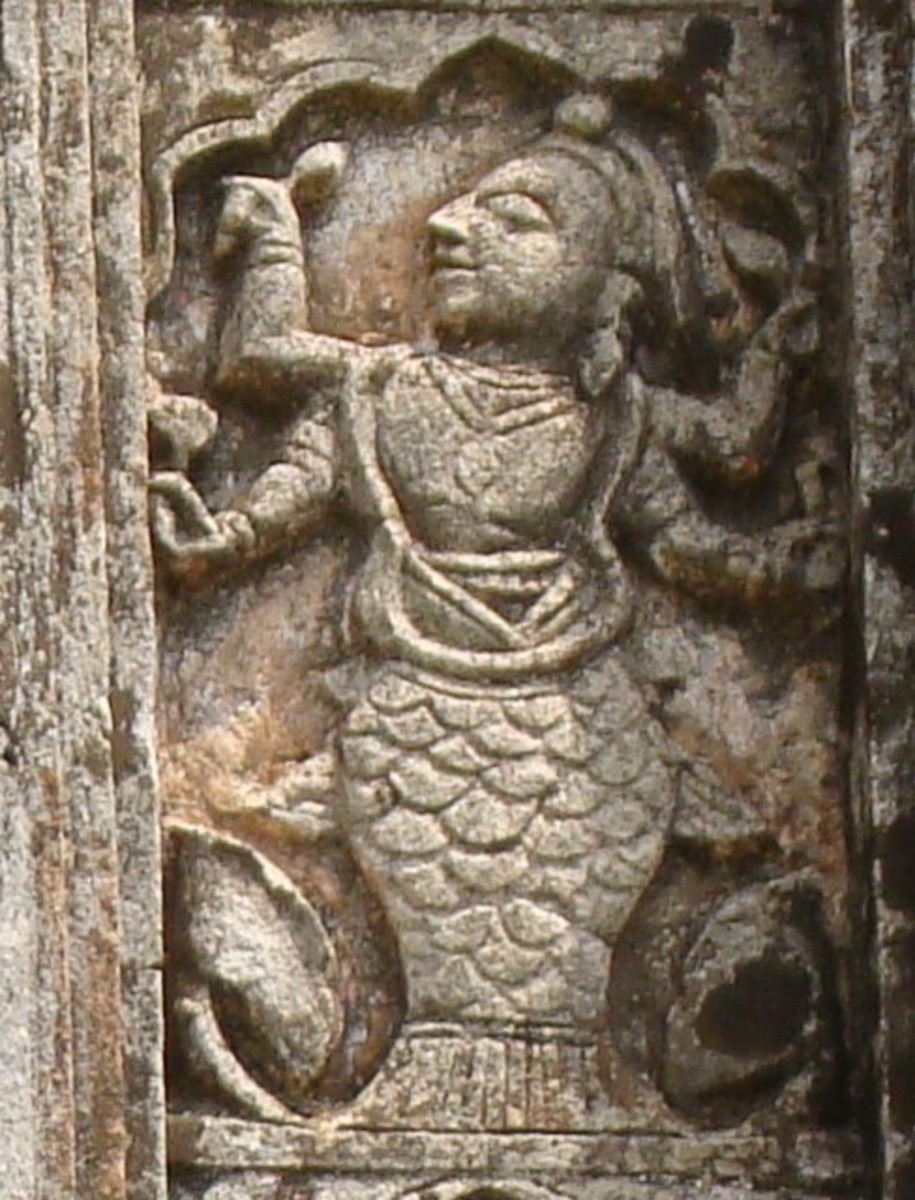 Matsyavatar; Lord Vishnu in his Fish Avatar; stucco work; Bhavanishwar temple; Baronagar; district Murshidabad