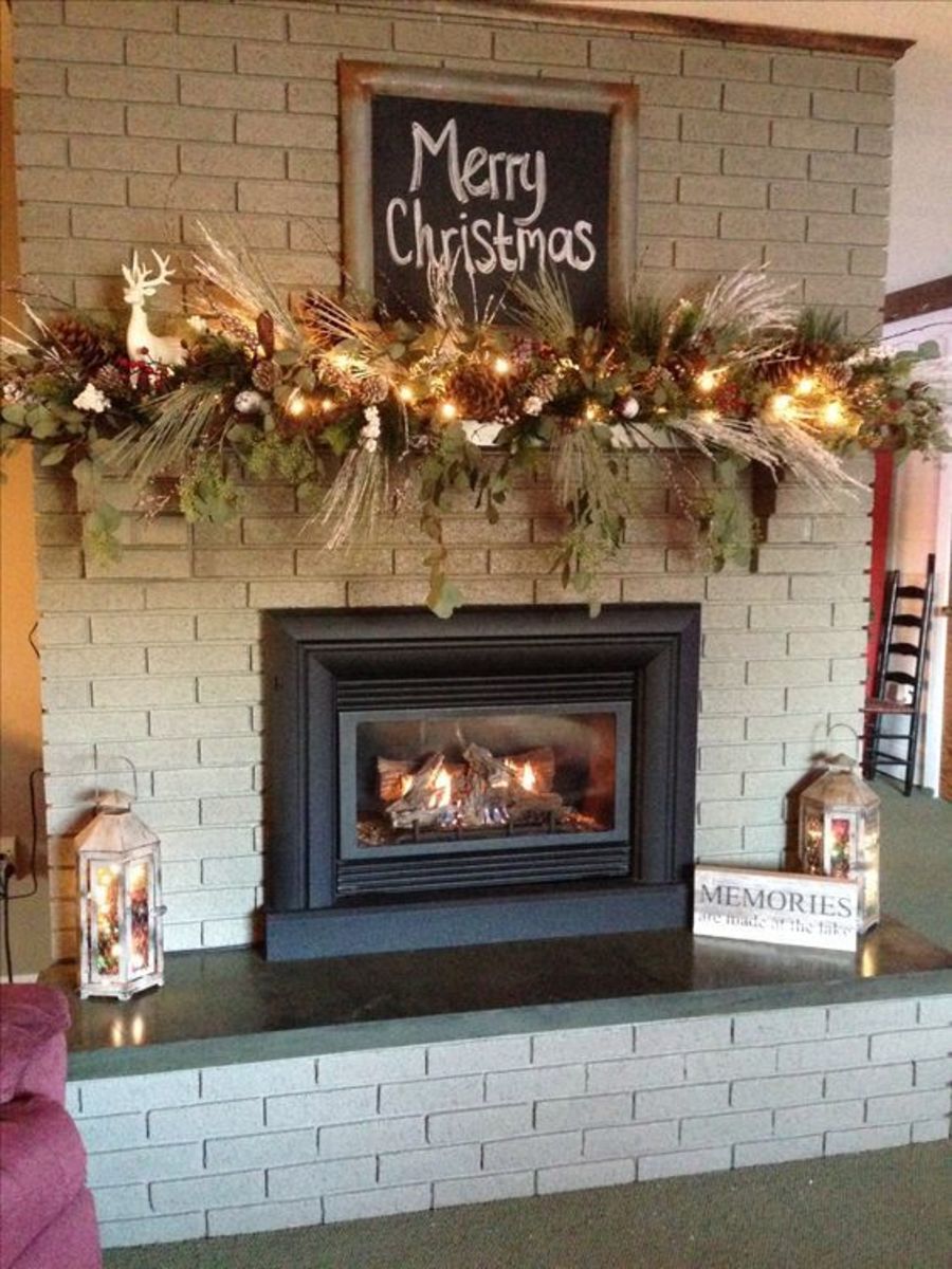 Christmas Mantle: Decorating Around a TV • Mindfully Gray