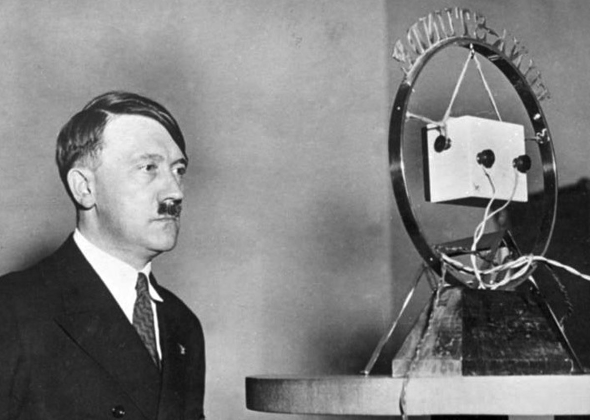 Adolf Hitler about to give a speech in Berlin in 1933.
