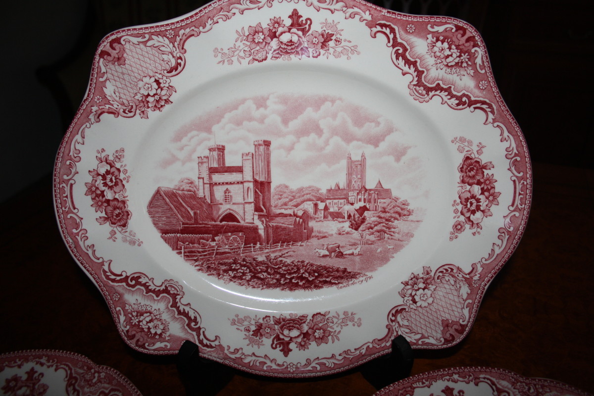 Johnson Bros, Old Britain Castles, red English Porcelaine