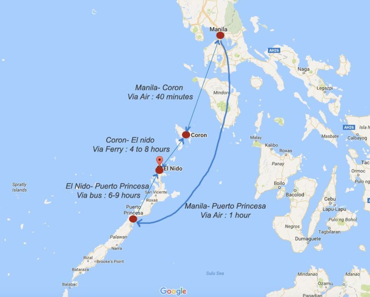 Palawan Tour starts from Puerto Princesa-El Nido-Coron