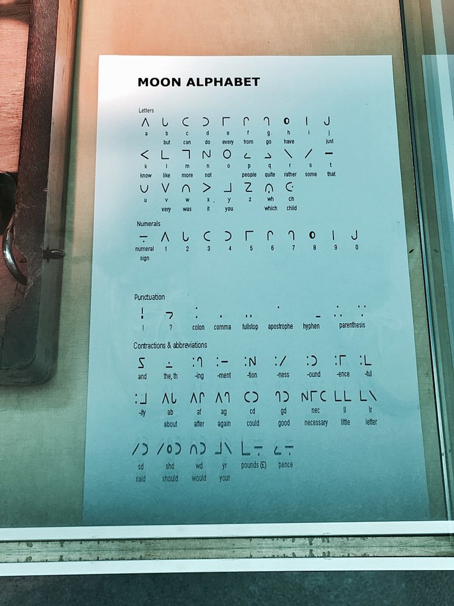 William Moon's Moon System of Embossed Reading is still used today by students with learning difficulties and people who lost their eyesight later in life.