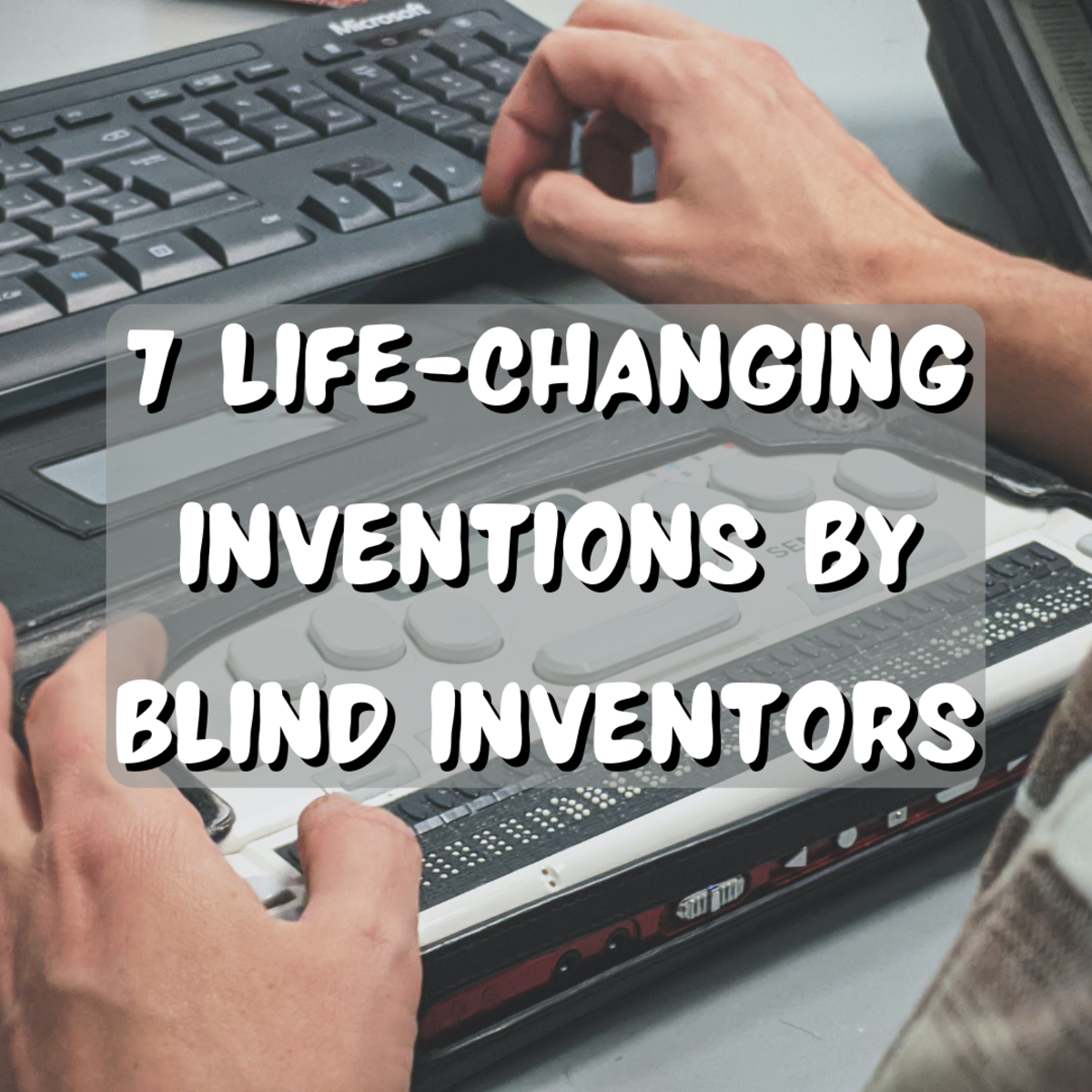 Read on to learn about 7 amazing and life-altering inventions that were created by blind inventors. The photo above shows a blind man using a braille screen reader.