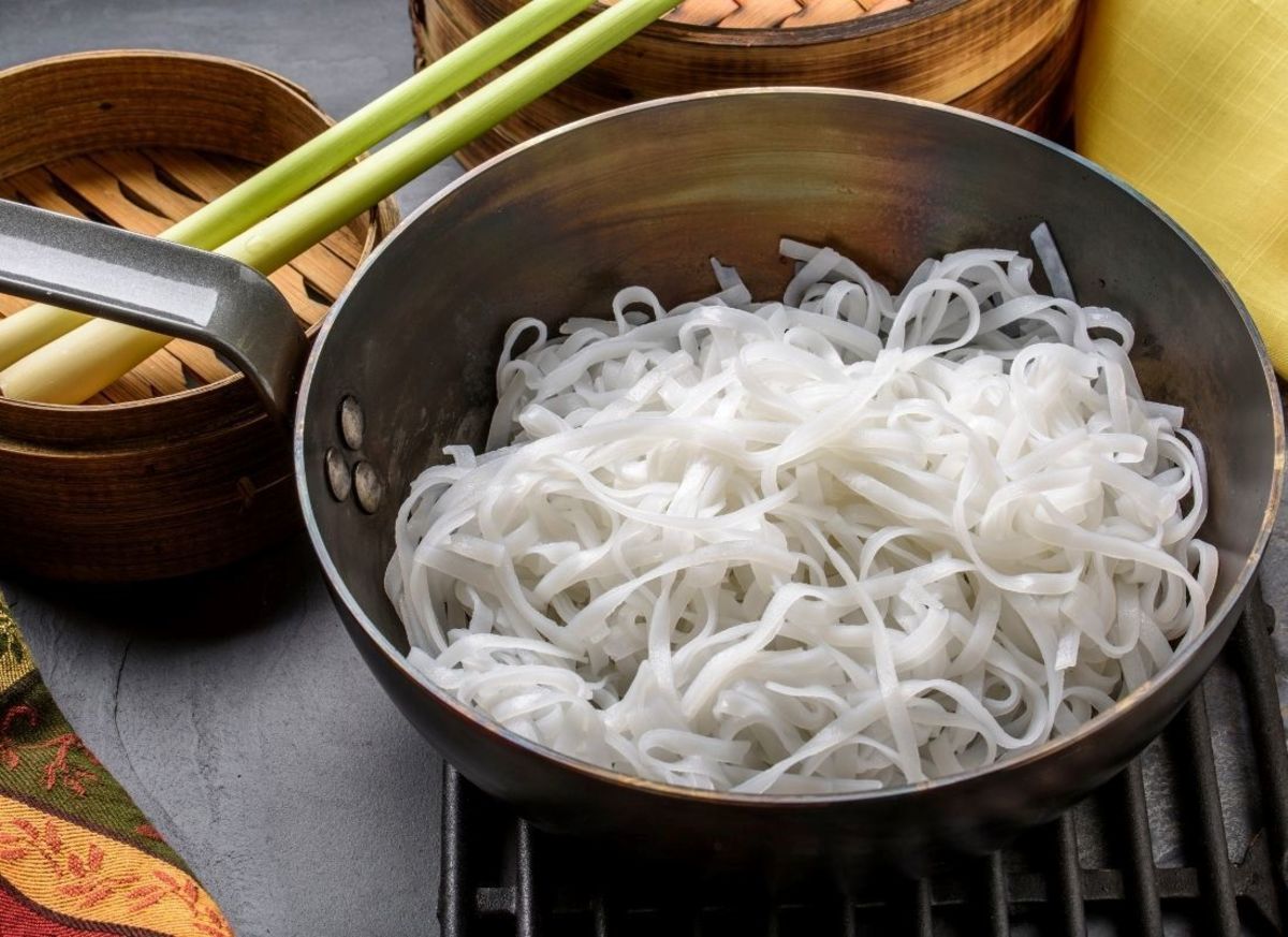 Rice noodles are made from rice and don't contain wheat, which means they're an option for gluten-free cooking. 