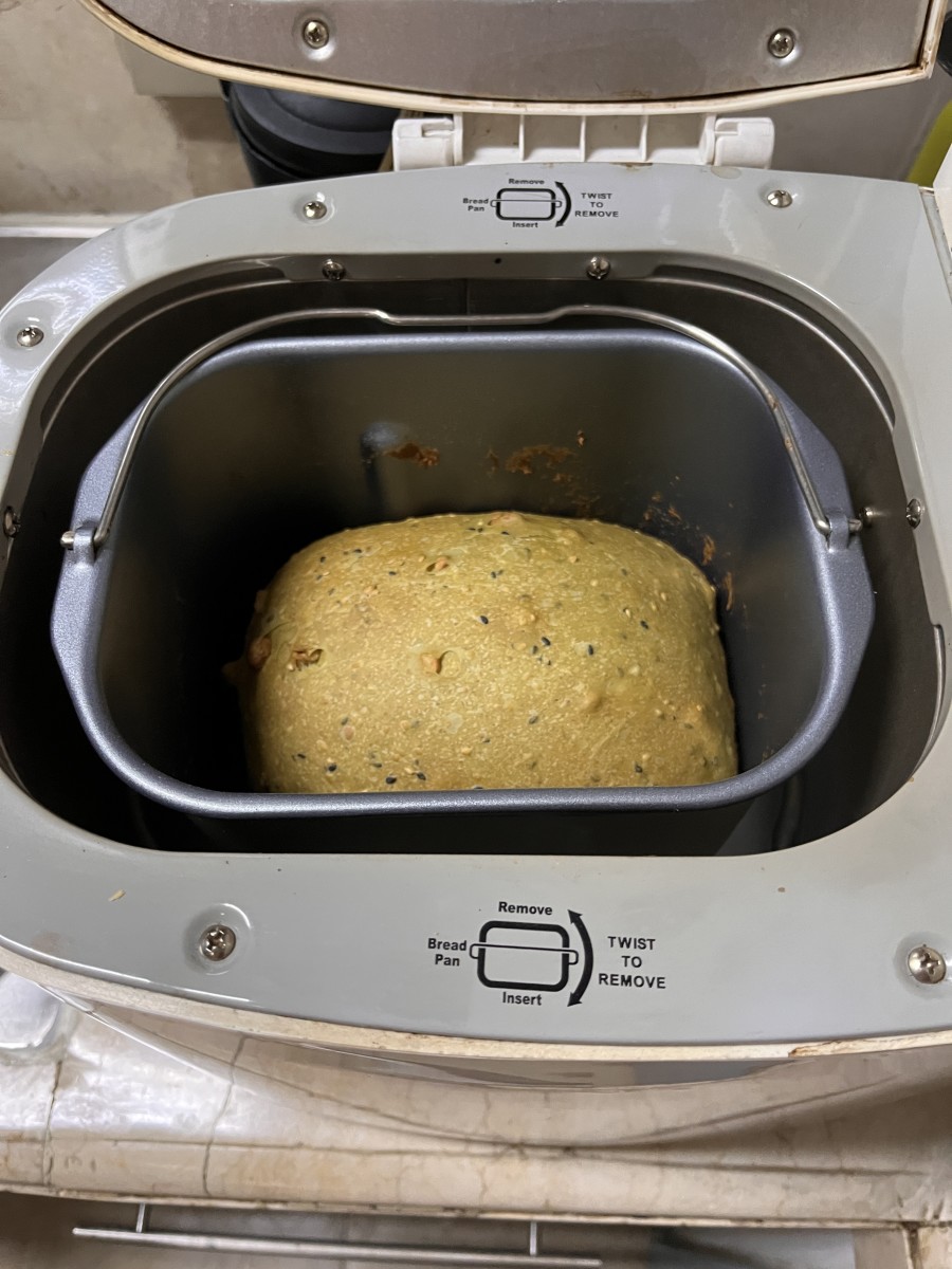 Freshly baked matcha bread