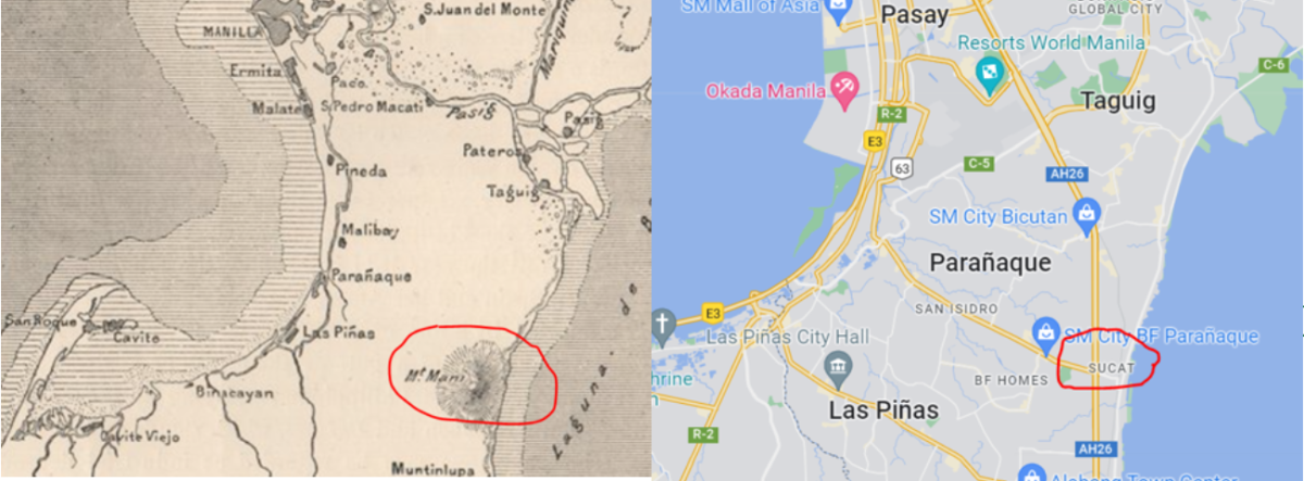 1885 Map of Manila compared with Google Map.
