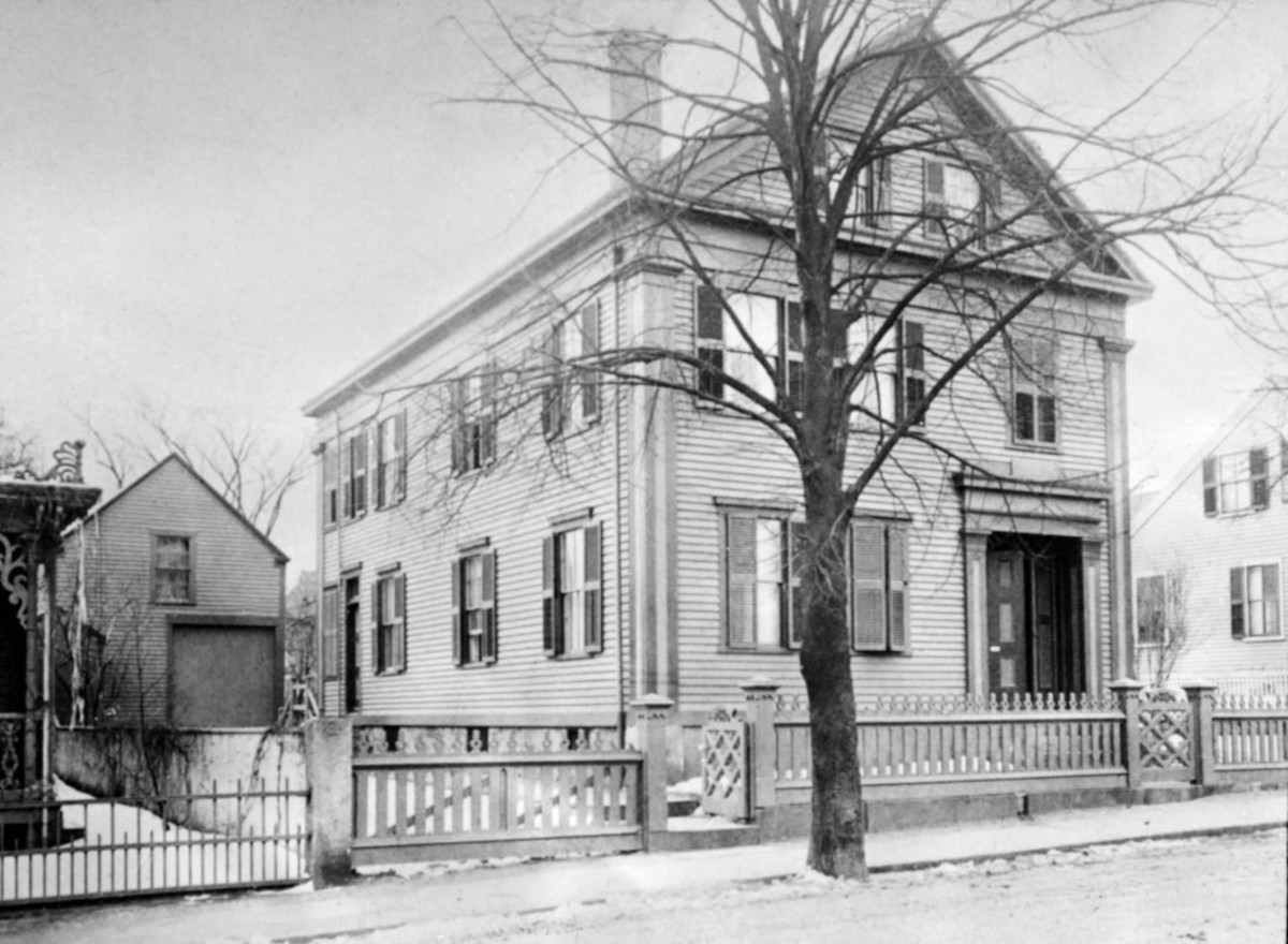Lizzie Borden's home at the time of the murders, 92 Second St, Fall River, MA, as it appeared in 1892.