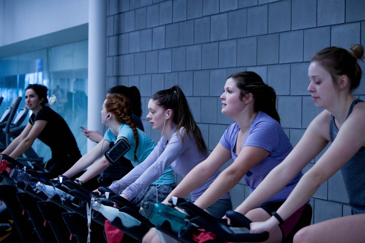 A spin class is a great example of a high-intensity workout