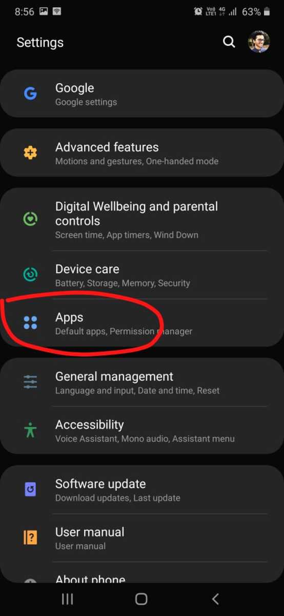 1. Go to Settings and then select Apps