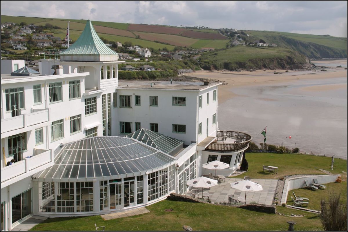The exterior of the Burgh Island Hotel 