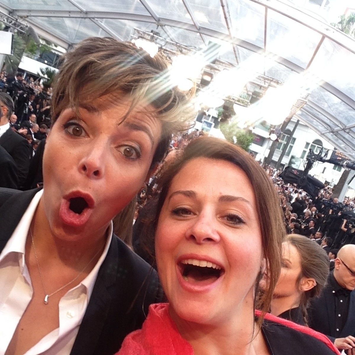 Noémie Lefort and Caroline Maréchal on the red carpet at the Cannes Film Festival