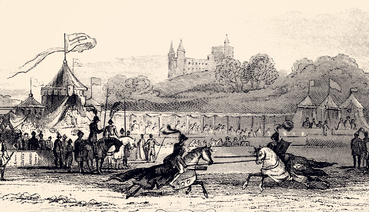 A 19th-century depiction of a medieval tournament.