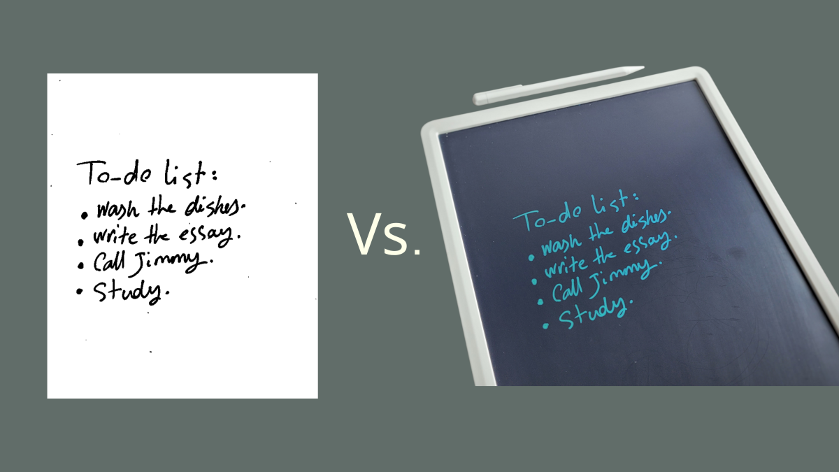 Digitalized vs. the actual handwriting on the tablet