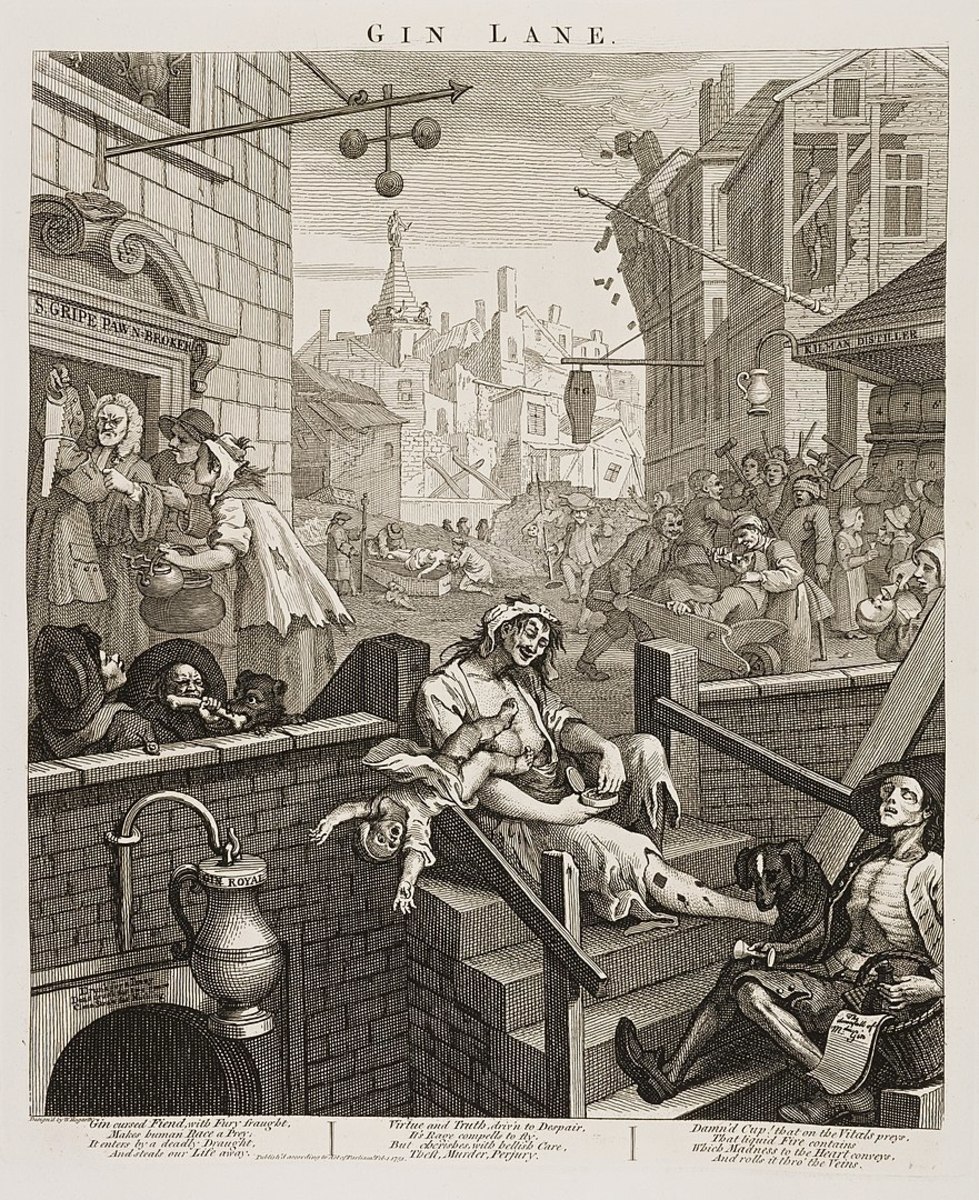 'Gin Lane' by William Hogarth 1751