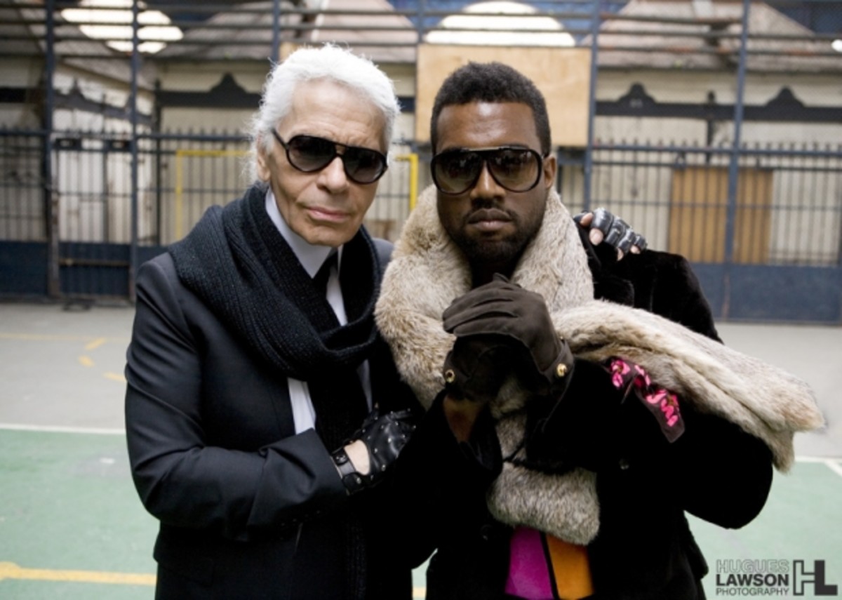 Karl and Kanye rocking the gloves.