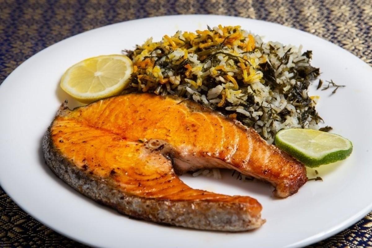 Salmon with Mixed Rice