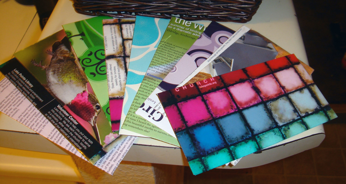 Recycled magazine covers made into envelopes using old envelope template