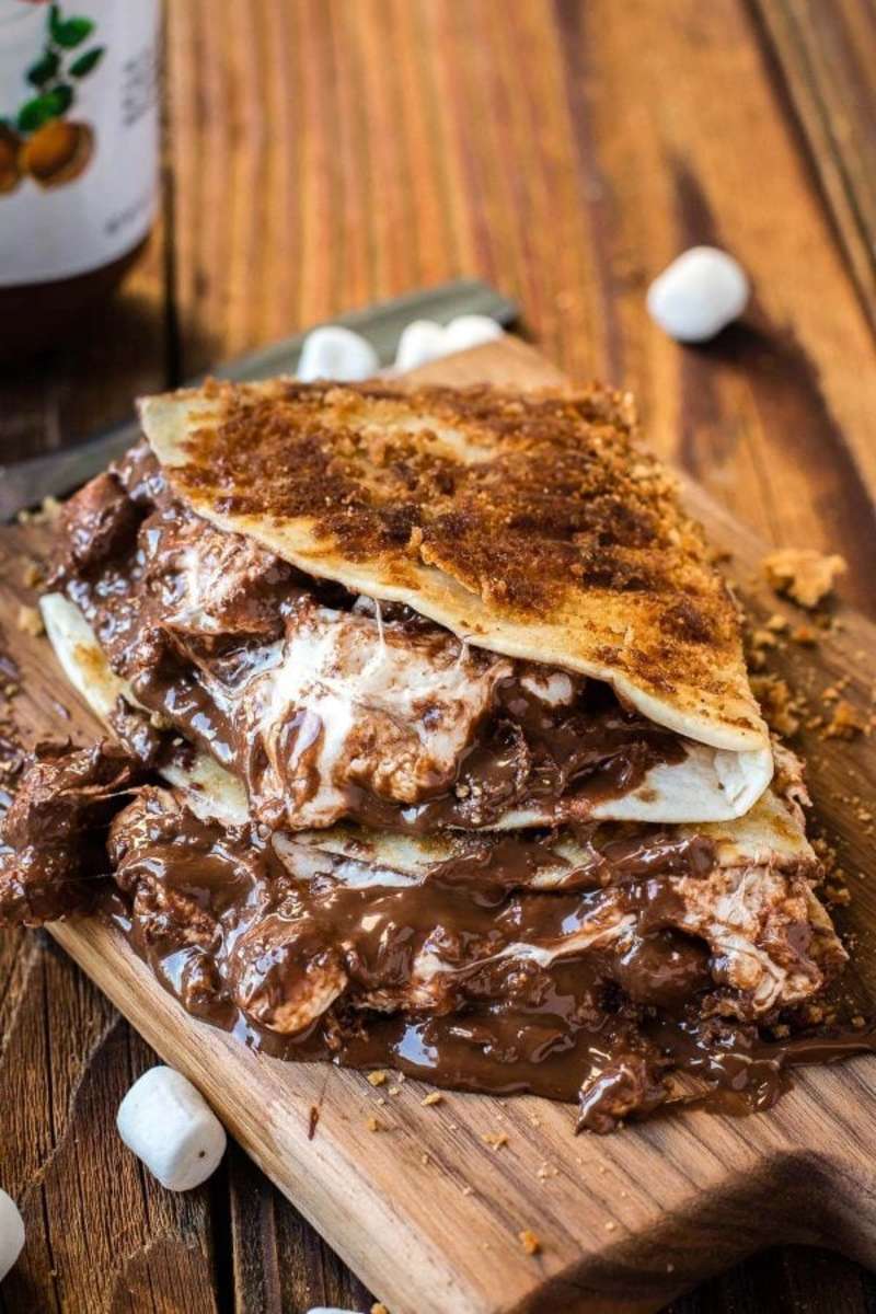 Grilled s'mores quesadilla