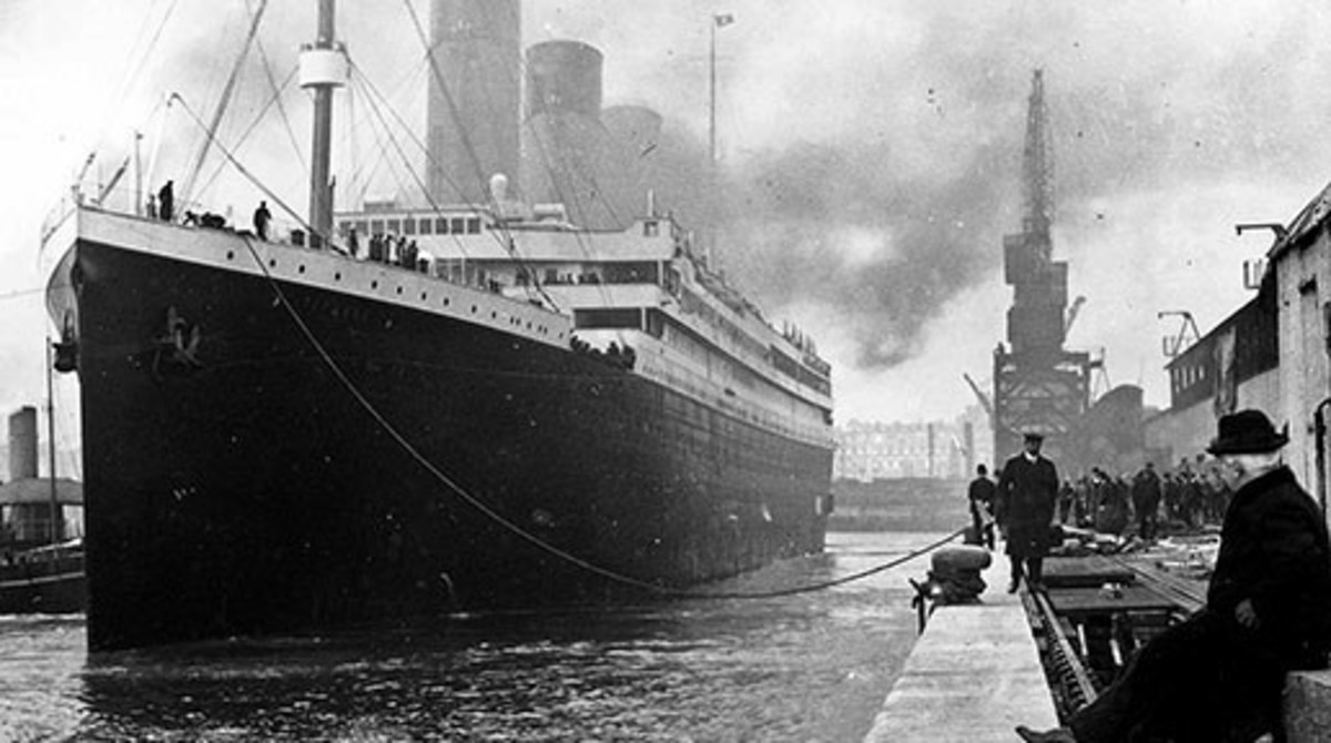 The Titanic ship leaving Southampton in April 1912
