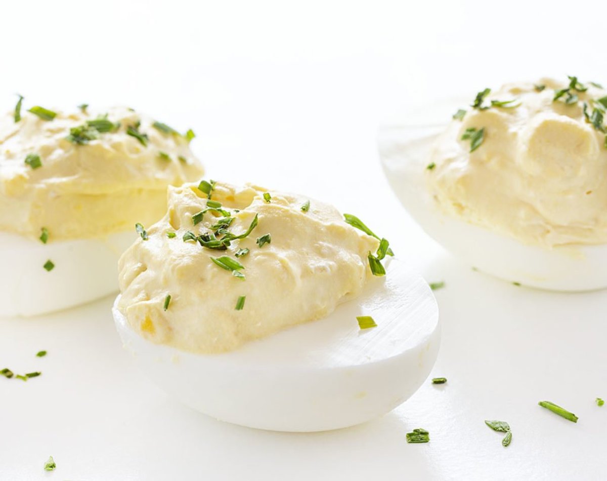 French onion deviled eggs