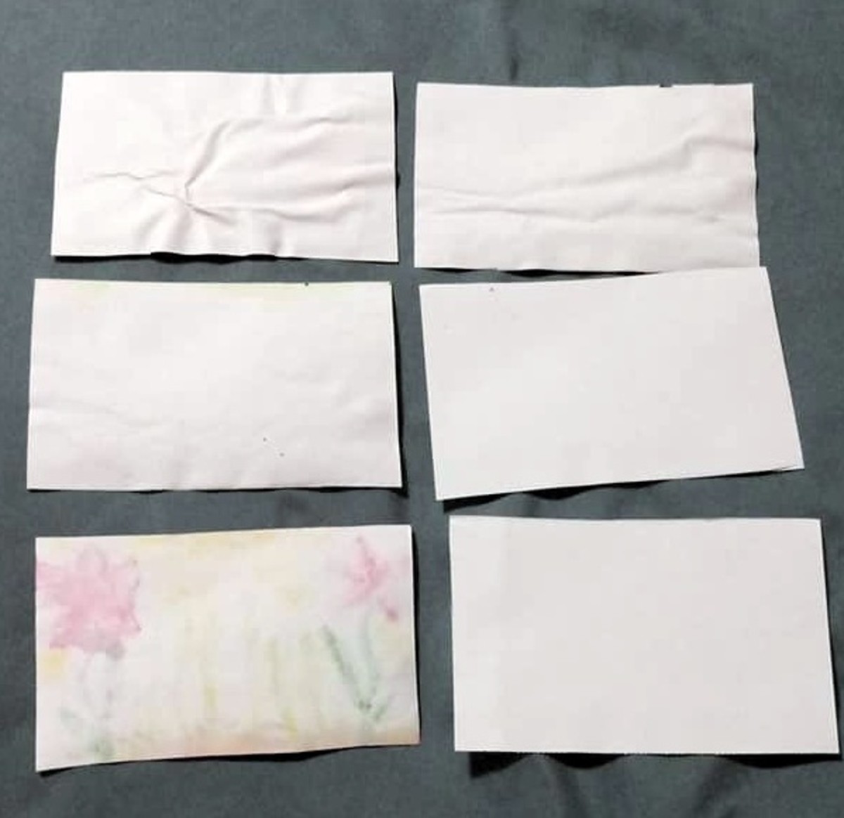 There are only 6 pieces shown because I had already started to work on a couple of the affirmation cards.,,,but you get the idea.