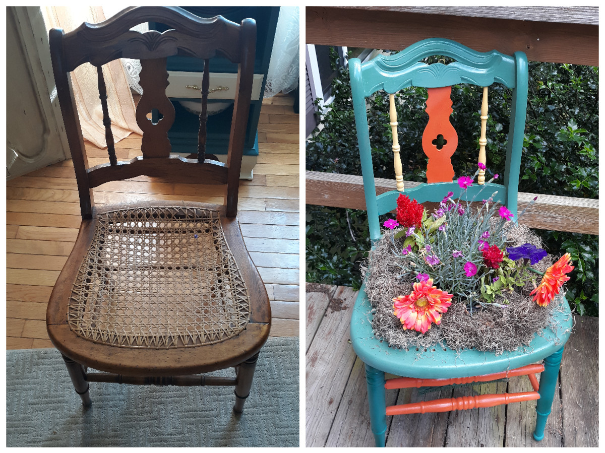My chair planter: before and after
