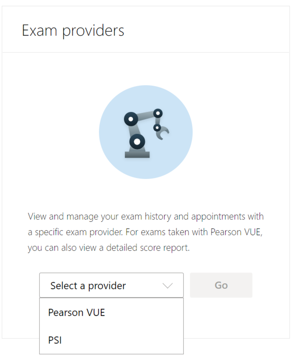 You will find your Microsoft Azure exam score under Exam Providers