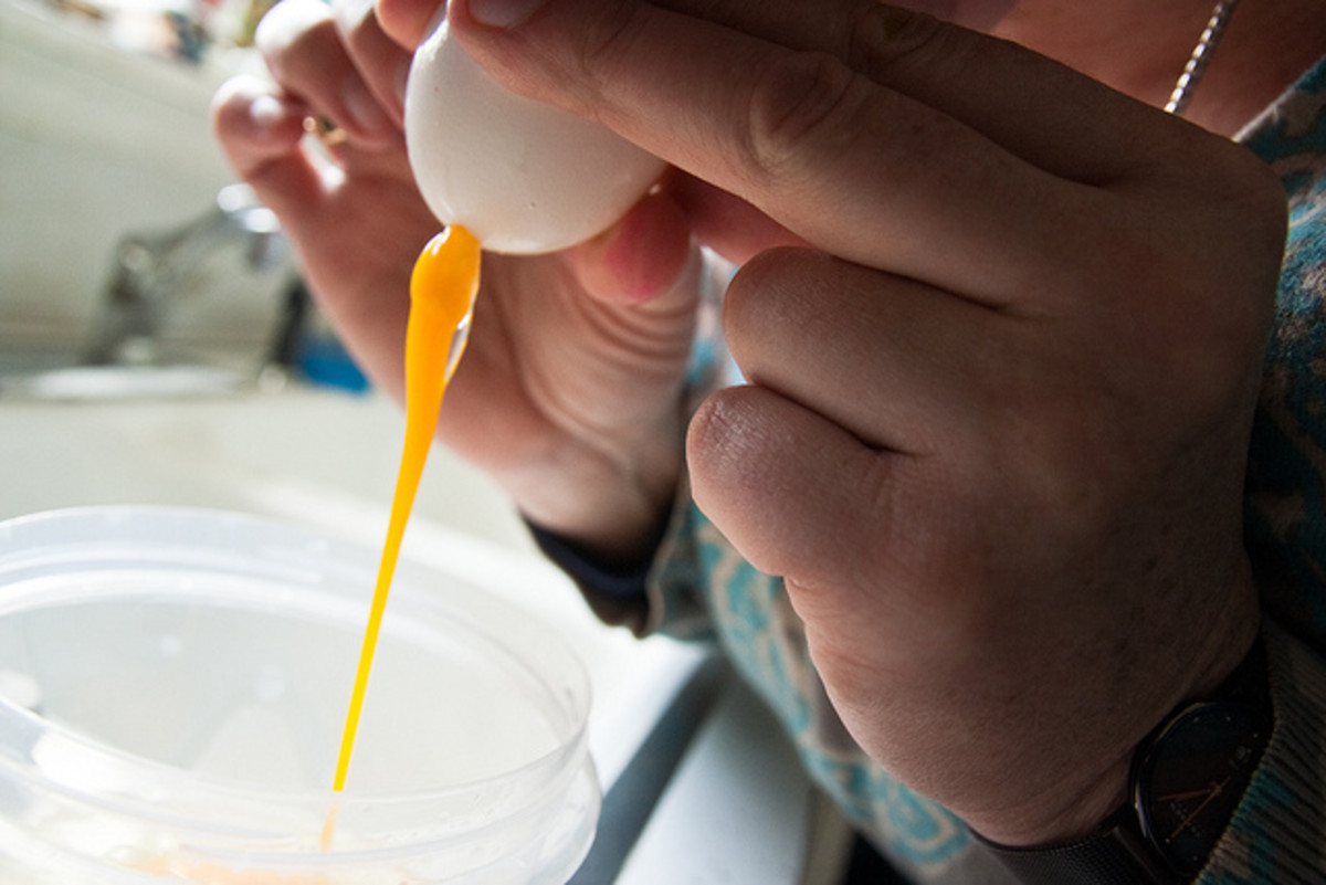 You may need to blow hard to get the yolk out of your eggshell.