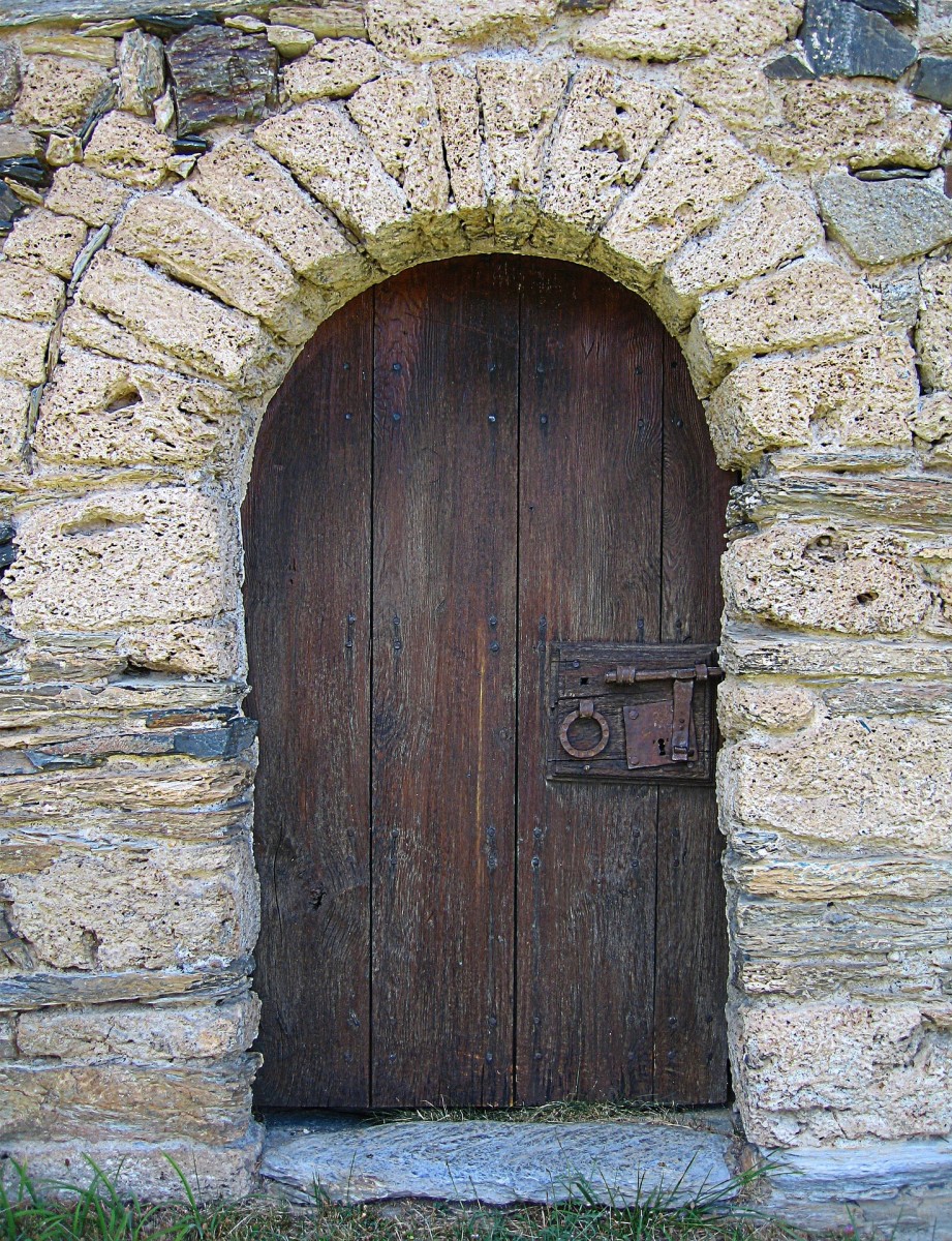 A bolted and locked door symbolizing part of the band's name. 