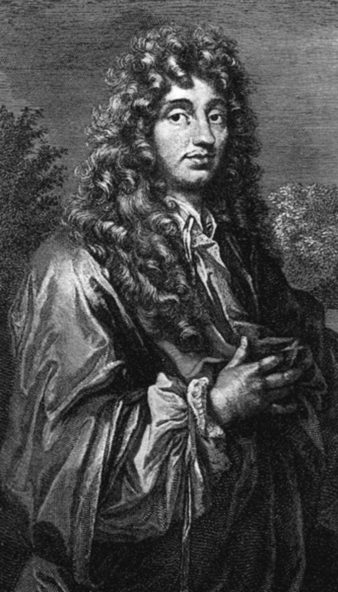 Christiaan Huygens in later life - an engraving of a painted portrait by Caspar Netscher around the year 1685