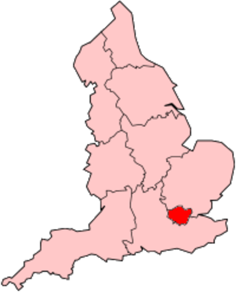 Map location of London, England 