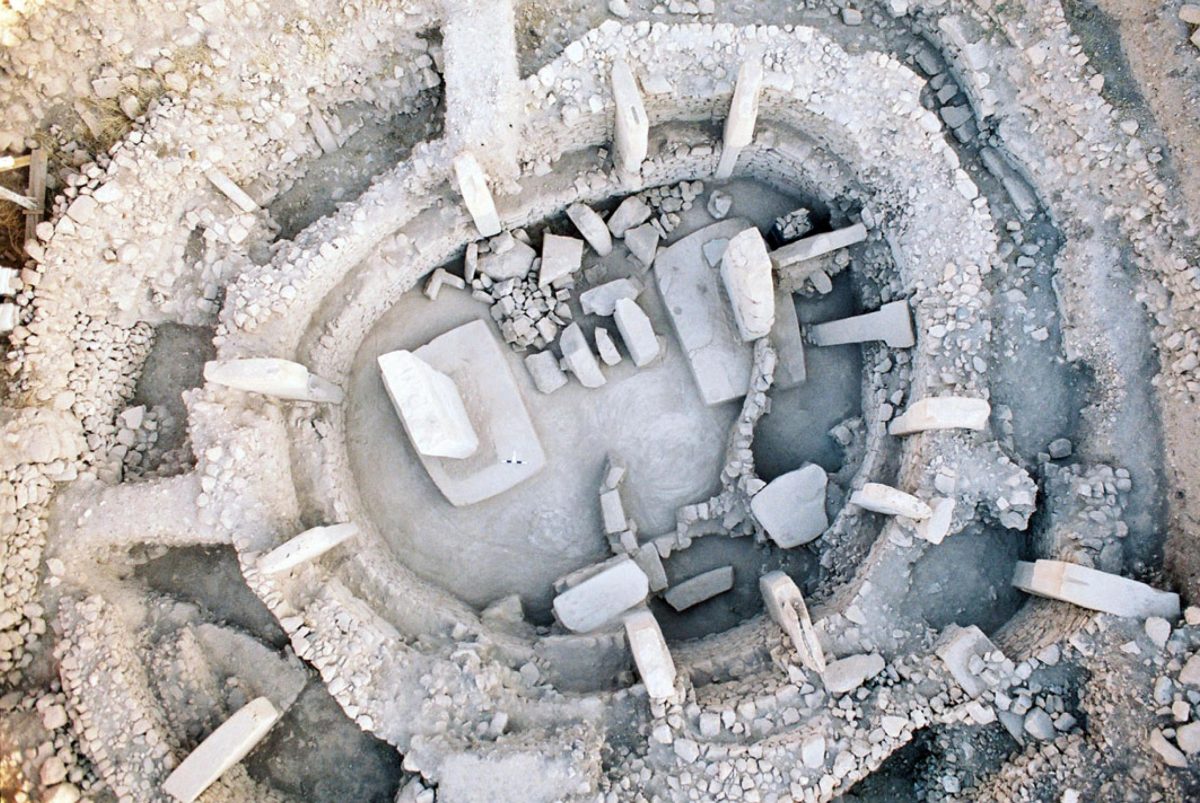 Aerial view of one circular portion of Göbekli Tepe