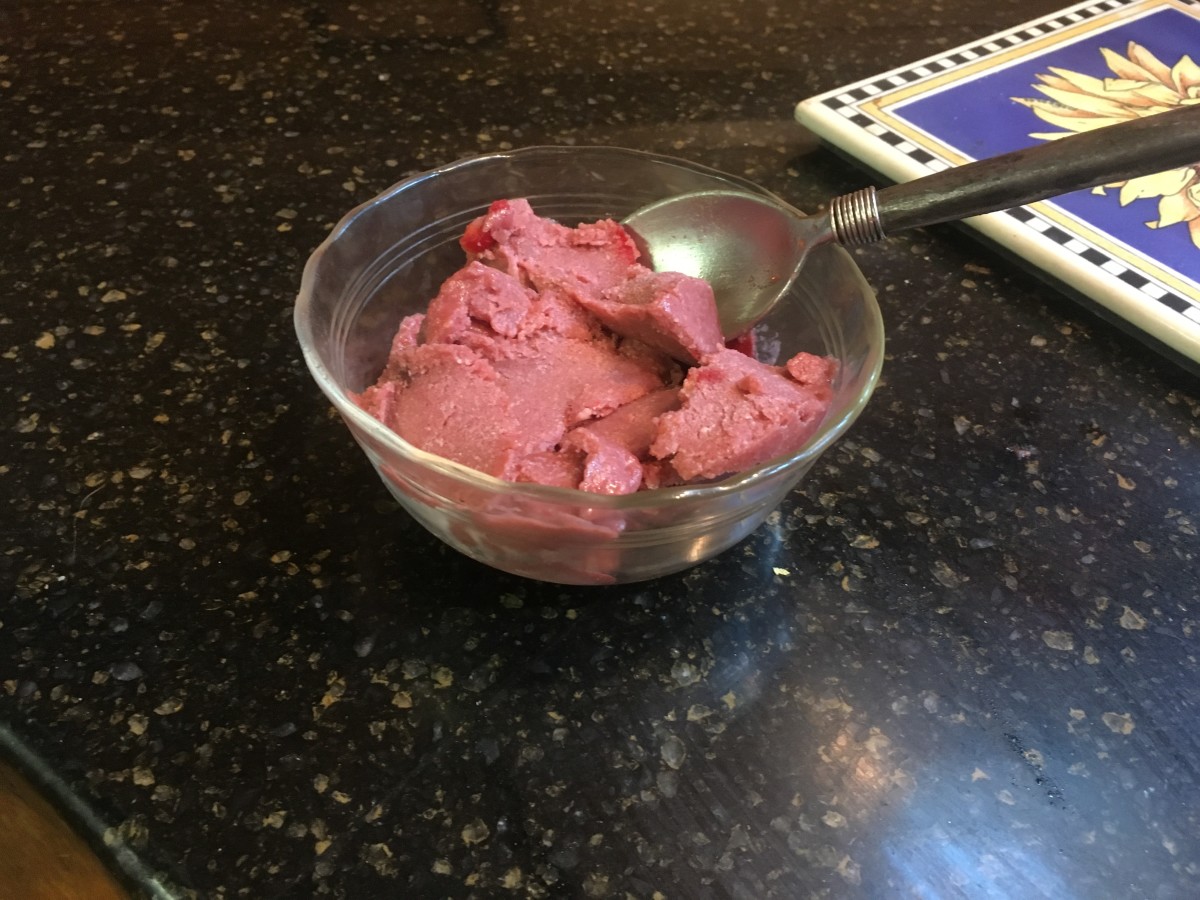 Cherry and red bean paste ice cream