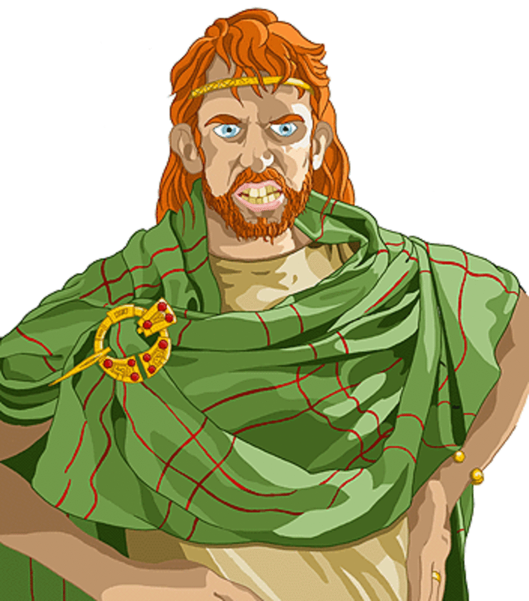 An artist's impression of Fergus mac Roth, king of Ulster and lover of the equally promiscuous Medb, Queen of Connacht