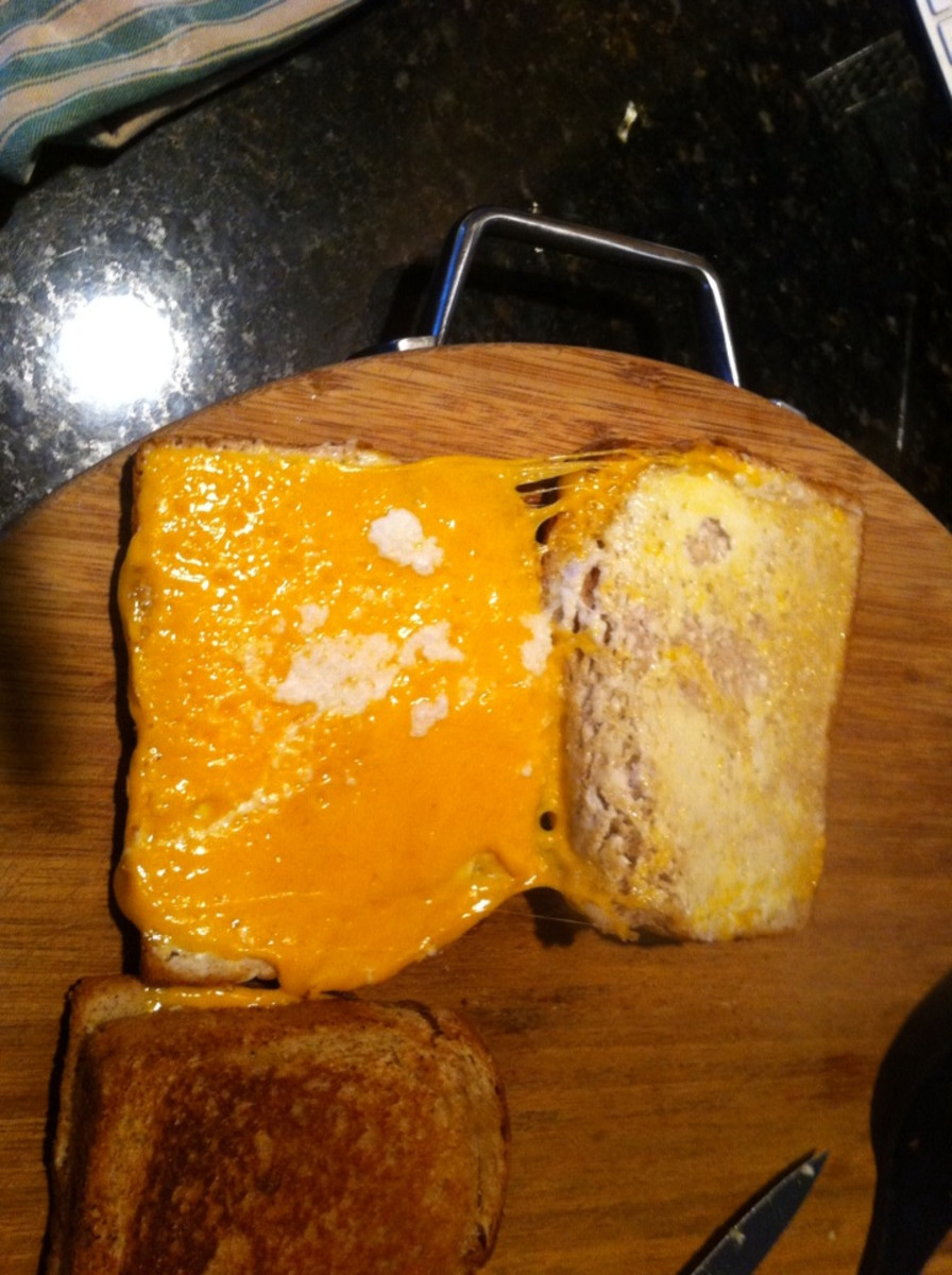 Melted cheese on sandwich