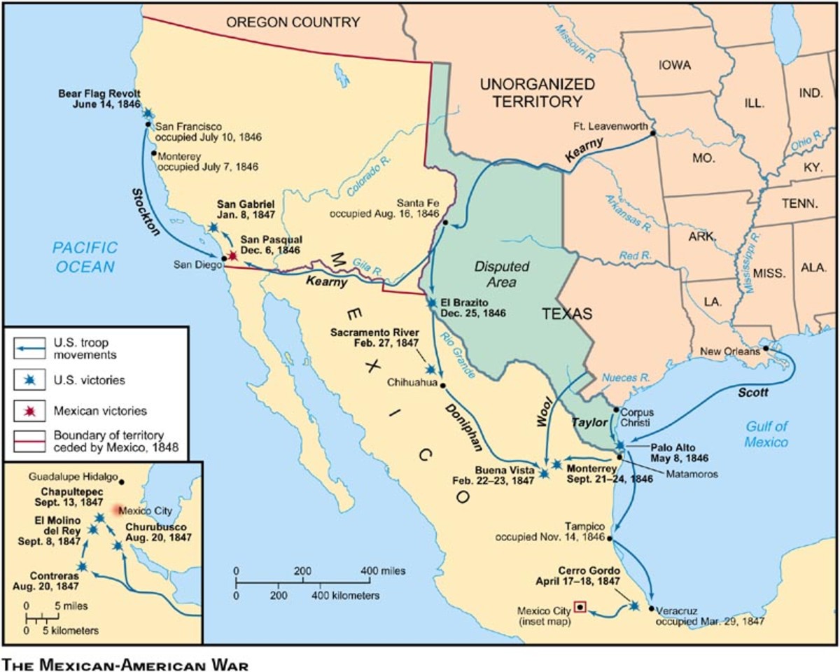 MEXICAN AMERICAN WAR MAP