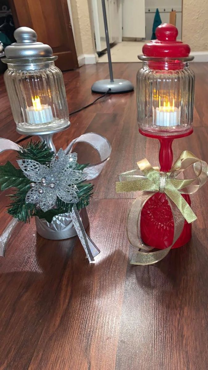 Jar and Wine Glass Lanterns