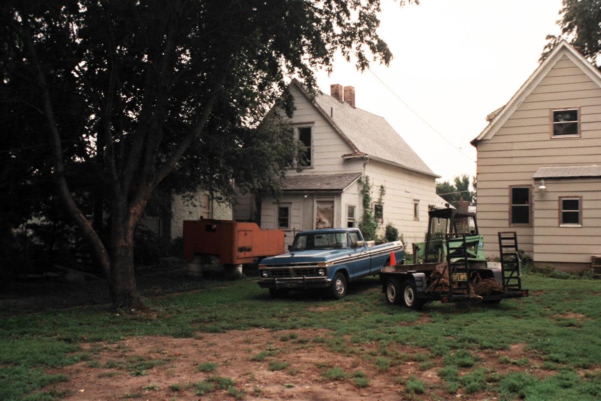 The Cox home near East 9th Street and Van Brunt Boulevard where the perpetrator entered a window that led to the second-floor bedroom of Fawn Cox.