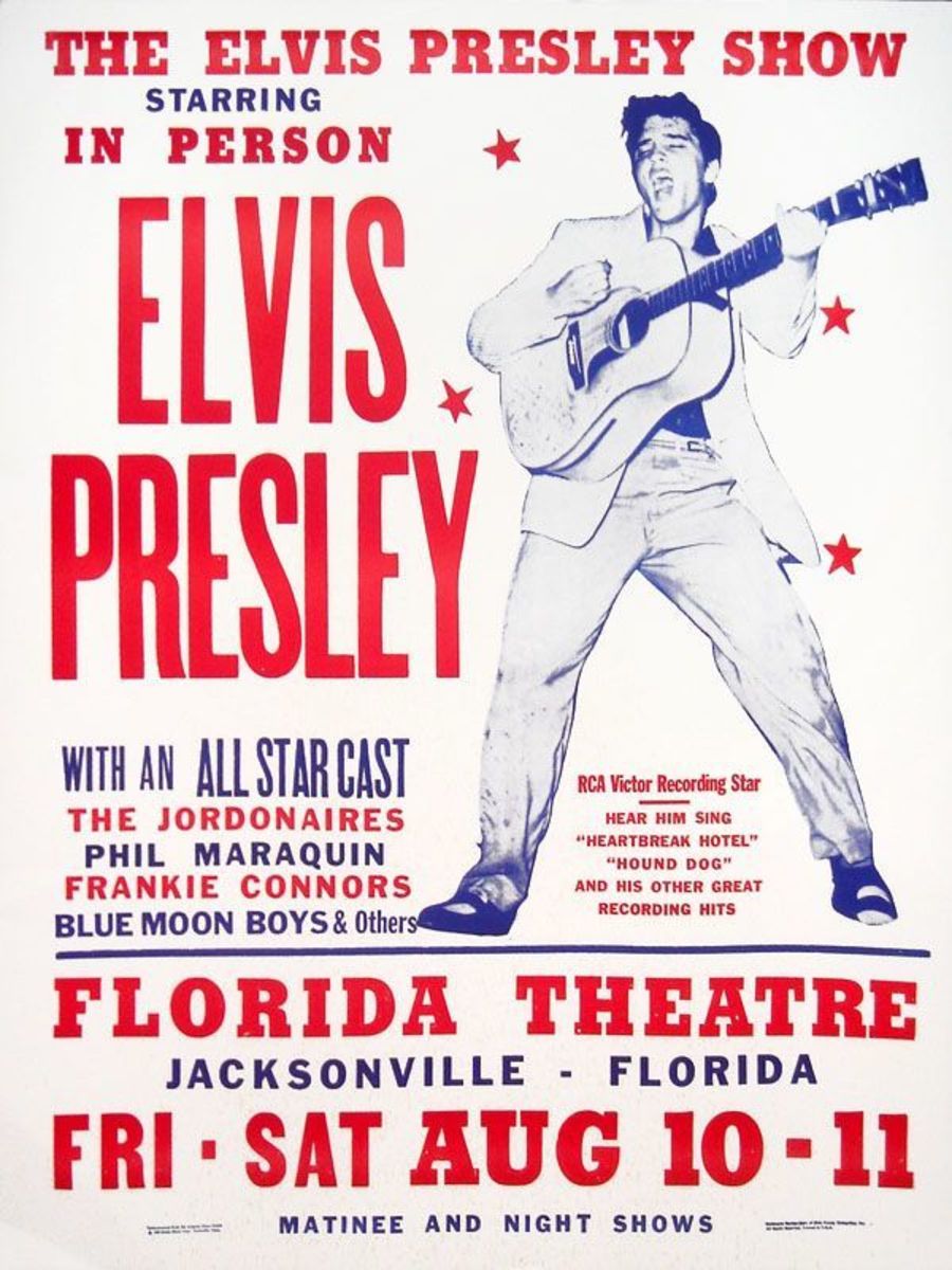 An old Elvis Presley show poster