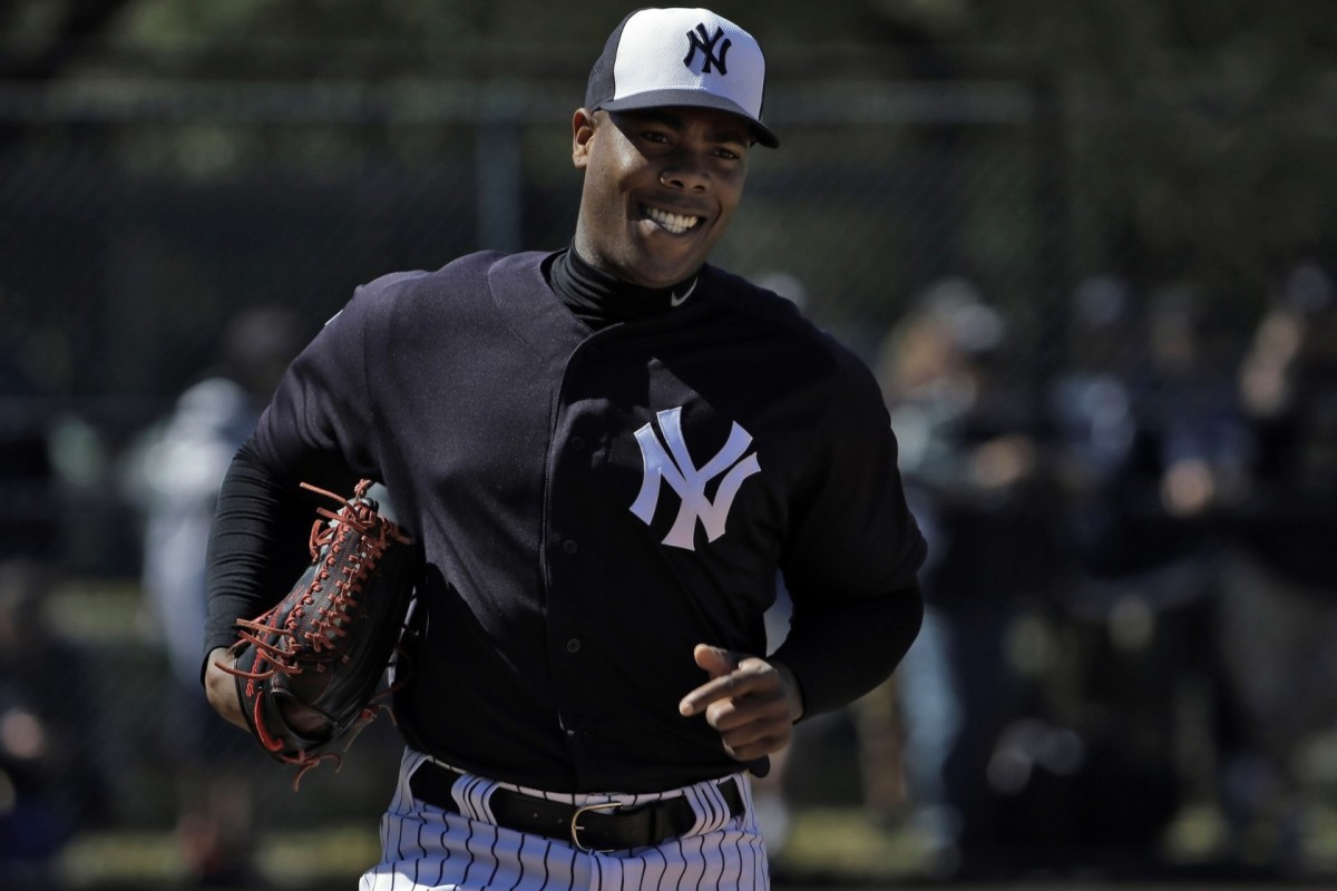 Chapman during Spring Training with the Yankees. 