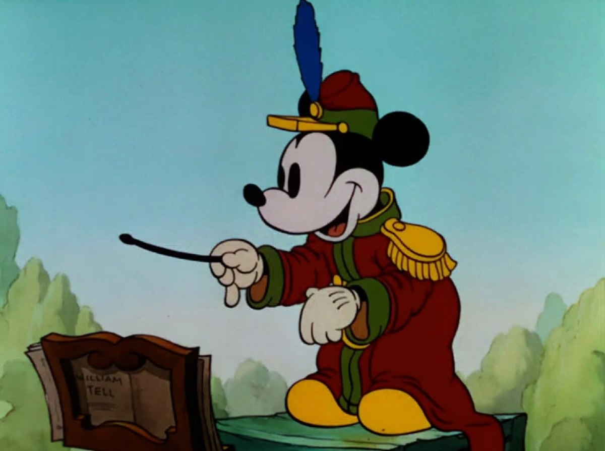 In 1935, the classic Mickey Mouse cartoon, The Band Concert, was released by United Artists. It was also the first Mickey Mouse film produced in color.