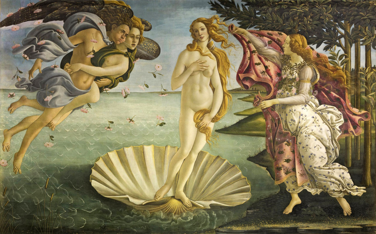 Botticelli's The Birth of Venus, thought to be based on an ancient Greek sculpture of Aphrodite, was painted during the Renaissance. 