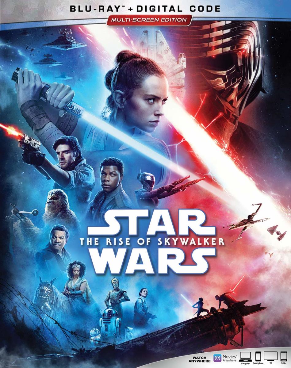 "Star Wars: Episode IX: The Rise of Skywalker" official blu-ray cover.