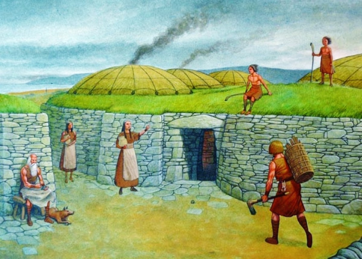 Artist's rendition of our Skara Brae appeared in Neolithic times